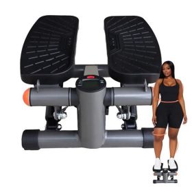 Mini Stepper with Resistance Band, Stair Stepping Fitness Exercise Home Workout Equipment for Full Body Workout,Step Machine with LCD Monitor(Gre