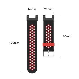 Silicone Watch Band Compatible with Huami Amazfit T-Rex / T-Rex Pro Watch Strap Replacement Band for Huami Series (Option: Black red)