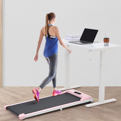 2 in 1 Under Desk Electric Treadmill 2.5HP; with Bluetooth APP and speaker; Remote Control; Display; Walking Jogging Running Machine Fitness Equi