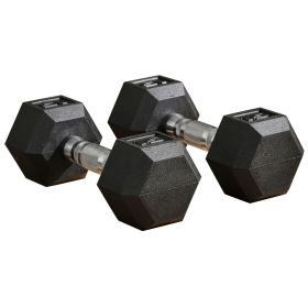 Soozier 2 x 15lbs Hex Dumbbell Set of 2, Rubber Weights Exercise Fitness Dumbbell with Non-Slip Handles, Anti-roll, for Women or Men Home Gym Wor (Color: as Pic)