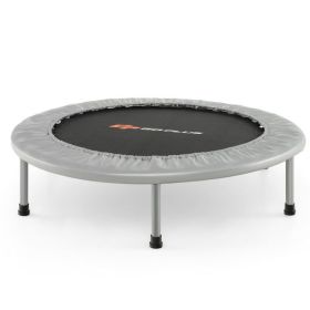 38 Inch Mini Folding Trampoline Portable Recreational Fitness Rebounder (Color: GRAY)
