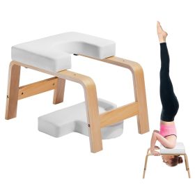 VEVOR Yoga Headstand Bench Inversion Chair Exercise Workout Fitness Training (Seat Cushion Color: White)