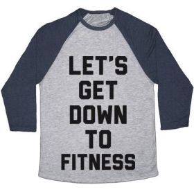 LET'S GET DOWN TO FITNESS UNISEX TRI-BLEND BASEBALL TEE (Style: Unisex Tri-Blend Baseball Tee, Size-Color: x-large-Athletic Gray / Navy)
