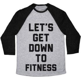 LET'S GET DOWN TO FITNESS UNISEX TRI-BLEND BASEBALL TEE (Style: Unisex Tri-Blend Baseball Tee, Size-Color: 3x-large-Athletic Gray / Black)