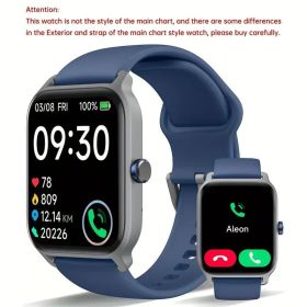 1.95-inch Smartwatch for Men & Women, Call Function, 100+ Sports Modes, Fitness Tracker & Pedometer, Android & iPhone Compatible, Perfect Family (Color: Foggy Blue)